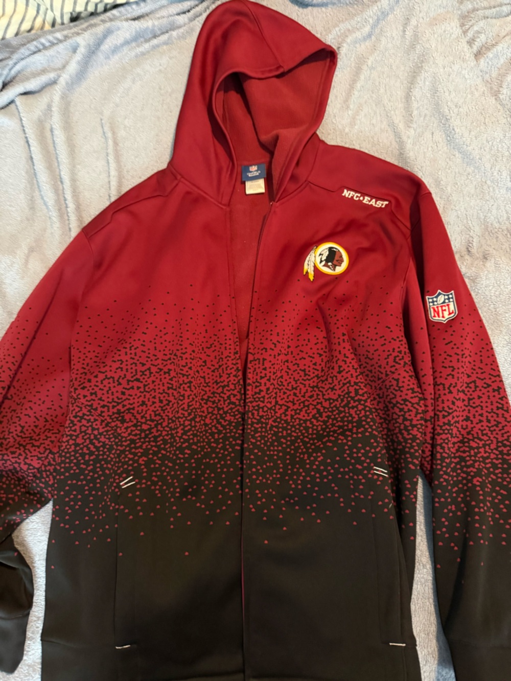Reebok Red and Black NFL Washington Redskins Gradient Performance Hoodie Jacket